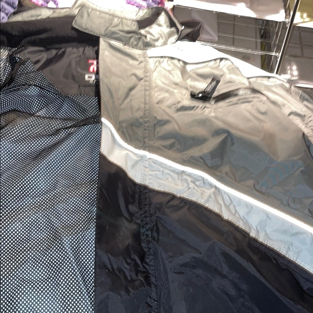 Men's Black and Gray Raincoat